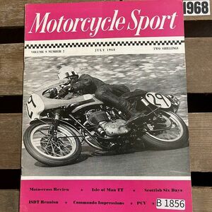 B1856　1968 「MOTORCYCLE SPORT」モーターサイクルスポーツ クラシック バイク　オートバイ 旧車雑誌　英国車 旧車　ビンテージ