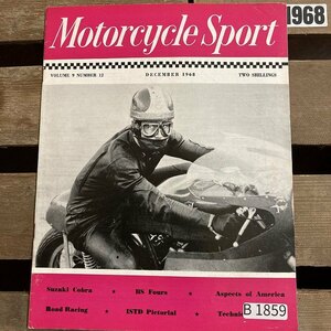 B1859　1968 「MOTORCYCLE SPORT」モーターサイクルスポーツ クラシック バイク　オートバイ 旧車雑誌　英国車 旧車　ビンテージ