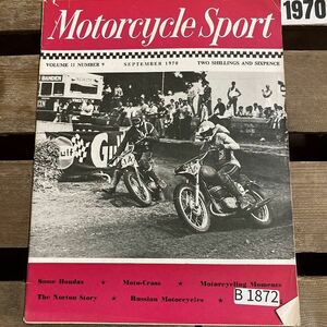 B1872　1970 「MOTORCYCLE SPORT」モーターサイクルスポーツ クラシック バイク　オートバイ 旧車雑誌　英国車 旧車　ビンテージ