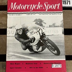 B1875　1971 「MOTORCYCLE SPORT」モーターサイクルスポーツ クラシック バイク　オートバイ 旧車雑誌　英国車 旧車　ビンテージ