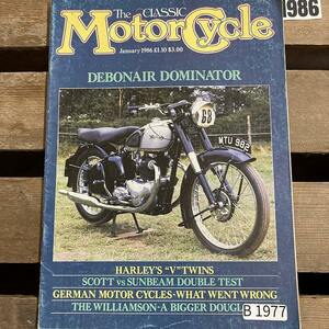 B1977　1986　 「THE CLASSIC MOTORCYCLE」クラシックモーターサイクル 旧車 　オートバイ　ヴィンテージバイク　英国車 　ビンテージ