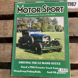 B1820　1987　「MOTOR SPORT」モータースポーツ 英国 　旧車雑誌　英国車 古本　雑誌 旧車　ビンテージ　自動車 クラシックカー