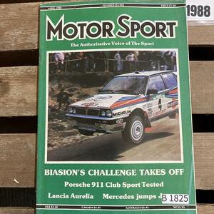 B1825　1988　「MOTOR SPORT」モータースポーツ 英国 　旧車雑誌　英国車 古本　雑誌 旧車　ビンテージ　自動車 クラシックカー