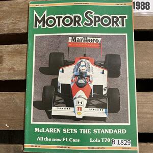 B1829　1988　「MOTOR SPORT」モータースポーツ 英国 　旧車雑誌　英国車 古本　雑誌 旧車　ビンテージ　自動車 クラシックカー