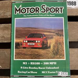 B1831　1988　「MOTOR SPORT」モータースポーツ 英国 　旧車雑誌　英国車 古本　雑誌 旧車　ビンテージ　自動車 クラシックカー