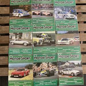 B1817　1986　9冊セット「MOTOR SPORT」モータースポーツ 英国 　旧車雑誌　英国車 古本　 旧車　ビンテージ　自動車 クラシックカー