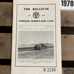 B2286　1978　 「THE BULLETIN THE MORGAN CLUB」モーガンクラブ　クラシック 　オートバイ 英国車 旧車　ビンテージ