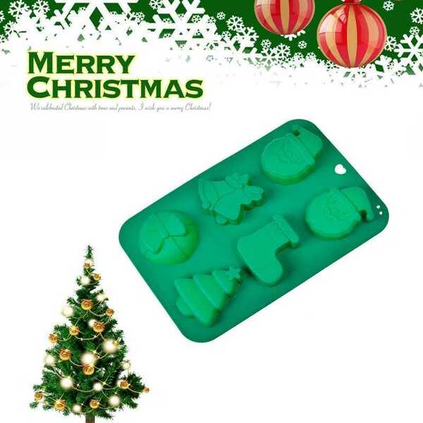 クリスマス　シリコン型　グリーン