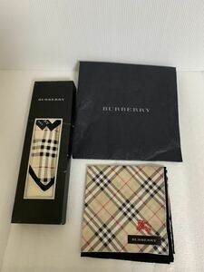 即決/BURBERRYバーバリーハンカチ2枚まとめセット/ チェック柄/日本製/綿100%/梱包材類歪み破れ汚れ等経年劣化