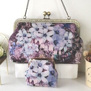 リバティ がま口ポーチ長財布 ハンドメイド