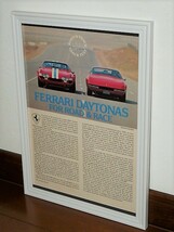 1974年 USA 洋書雑誌記事 額装品 Ferrari Daytona フェラーリ デイトナ / 検索用 店舗 ガレージ 看板 ディスプレイ 装飾 サイン ( A4size )_画像1