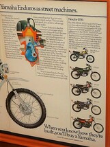 1976年 USA '70s vintage 洋書雑誌広告 額装品 Yamaha DT400 ヤマハ / 検索用 GT80 DT100 DT125 DT175 DT250 ガレージ 店舗 看板 (A3size)_画像3