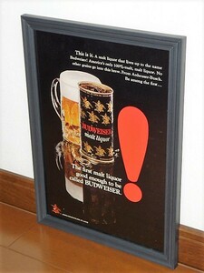 1971年 USA 洋書雑誌広告 額装品 Budweiser malt liquor バドワイザー モルトリカー / 検索 店舗 ガレージ ディスプレイ 看板 サイン (A4)