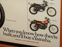 1976年 USA '70s vintage 洋書雑誌広告 額装品 Yamaha DT400 ヤマハ / 検索用 GT80 DT100 DT125 DT175 DT250 ガレージ 店舗 看板 (A3size)_画像8