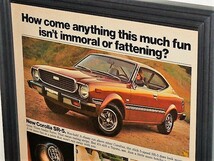 1975年 USA 70s vintage 洋書雑誌広告 額装品 Toyota Corolla SR5 トヨタ カローラ / 検索用 店舗 ガレージ ディスプレイ 看板 サイン (A4)_画像2