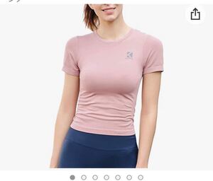 スポーツTシャツ 速乾 ランニングウェア レディース ピンク Lサイズ