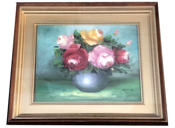 Flower picture with frame approx. 57 x 48 cm, artwork, painting, others