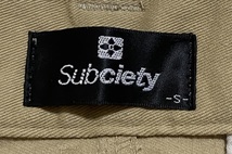 美品☆Subciety サブサエティー 刺繍 チェーンステッチ チノパン ワークパンツ S ベージュ カーキ 十字架 クロス ストレート _画像7