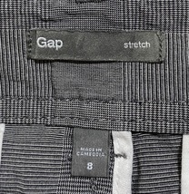 美品☆GAP ギャップ グレンチェック クロップドパンツ スラックス サイズ8 灰色 グレー ストレッチ ストレート ジップポケット_画像8