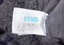 イッセイミヤケ ミーISSEY MIYAKE me カリフラワーウエストリボン切替ストライプノースリーブワンピース グレー紺F 【レディース】_画像10