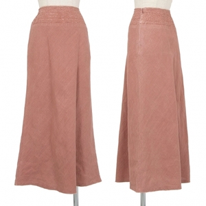  Jurgen Lehl JURGEN LEHLlinen waist design flair long skirt smoky pink S [ lady's ]