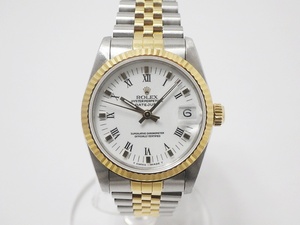 21-3674 ロレックス 68273 ボーイズ デイトジャスト コンビ 白文字盤 ローマンインデックス 自動巻き ボーイズ 腕時計