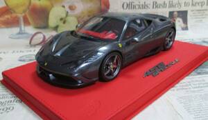 ★激レア絶版*世界20台*BBR*1/18*Ferrari 458 Speciale シルバーストーングレー≠MR