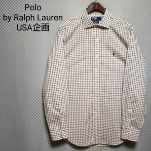ラルフローレン☆ボタンシャツ チェック柄 長袖 刺繍ロゴ L マルチカラー
