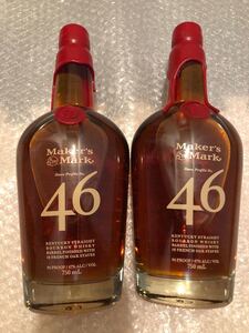 750ml×2本 47度 箱無 新品未開封メーカーズマーク メーカーズ46 (ケンタッキー バーボン)Maker''s Mark