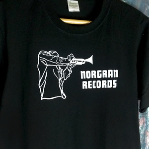 送込　NORGRAN　RECORDS トランペッターラベル　半袖Tシャツ　黒　Lサイズ