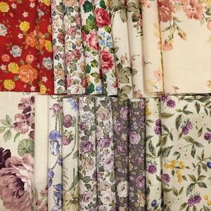 生地 カットクロス はぎれ パッチワーク 薔薇柄 花柄 約13cm角 20枚(同柄2枚×10枚)日本製 新品