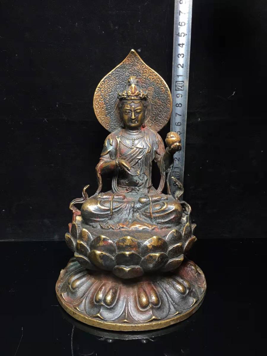 有名なブランド 『骨董収蔵・銅製・觀音菩薩仏像』・収蔵品・貴重物品 