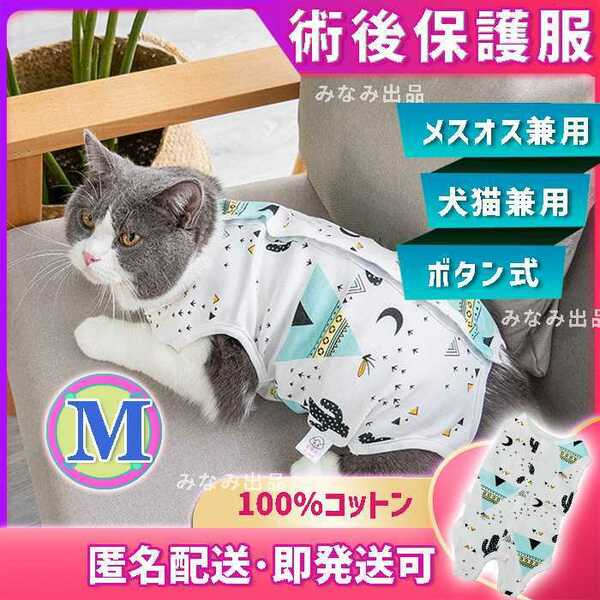 エリザベスウェア 術後服 カラー 猫 犬 オスメス　去勢 避妊 サボテンm