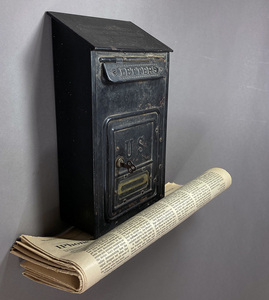 [ самый старый модель!] ключ имеется.1900's античный mail box / post / освещение инвентарь / лампа / почтовый ящик / стойка для зонтов / Vintage /o.c.white/ ручка двери /