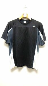 Y15259　adidas　半袖　スポーツウェア　O☆シンプルカラー☆シャープなデザイン