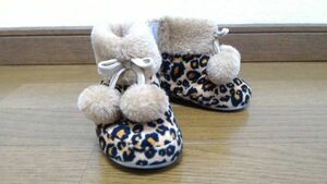Y12704* baby boots * leopard print 