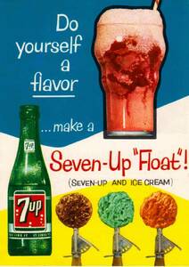 ●093F　1950年代のレトロ広告　セブンアップ　7UP