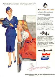 ●276F　1955年のレトロ広告 ユナイテッド航空 UNITED AIR LINES