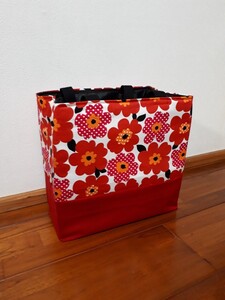 保冷エコバッグ(花柄レッド)