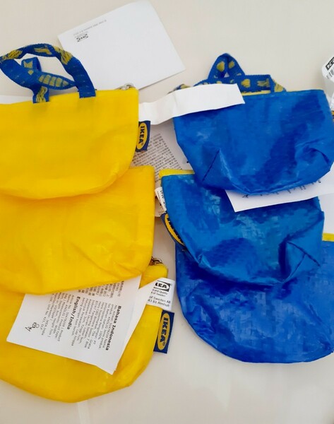 IKEA 青と黄色　ミニバッグ♪イケア　クノーリグ 新品 6個セット