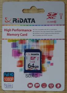 SD-XCカード 64GB Class10 UHS-1（RiDATA）