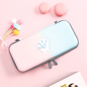 任天堂switch Lite収納キャリングポーチ ニンテンドースイッチライト猫肉球保護ケース ショルダー&ハンドストラップ付き