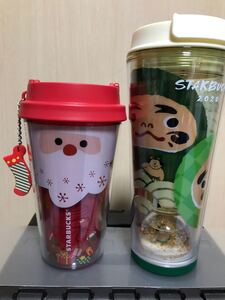 スターバックス タンブラー2個セット クリスマスと新春お相撲スノーボール 新品