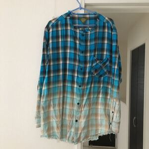 ニコアンドniko andゆったり長袖チェック柄の秋冬物プルオーバー長袖シャツ着丈75身幅60カットソー サイズ3メンズ