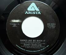 【USオリジナル7インチEP/4枚まとめて送料無料】BARRY MANILOW / Looks Like We Made It b/w New York City Rhythm (Live Version)_画像2