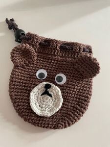 ハンドメイド くまちゃん 巾着