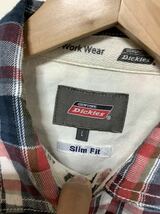 こ825 Dickies ディッキーズ チェック 長袖シャツ L Slim Fit_画像4