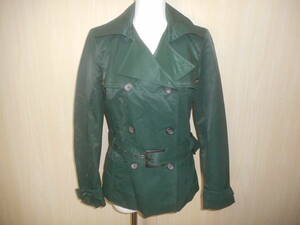 b266*ZARA BASIC Short trench coat * Zara Basic eur/usaS mex26 dark green cotton nylon material double jacket woman 3K