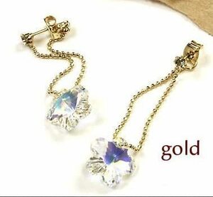  Gold crystal. . цветок . прекрасное платье .. длинный цепь crystal цветок серьги . цветок серьги новый товар бесплатная доставка 