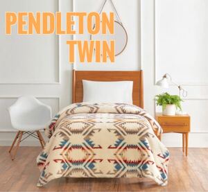 ペンドルトンもこもこブランケットPENDLETONツインサイズ ホワイト アイボリー系 毛布